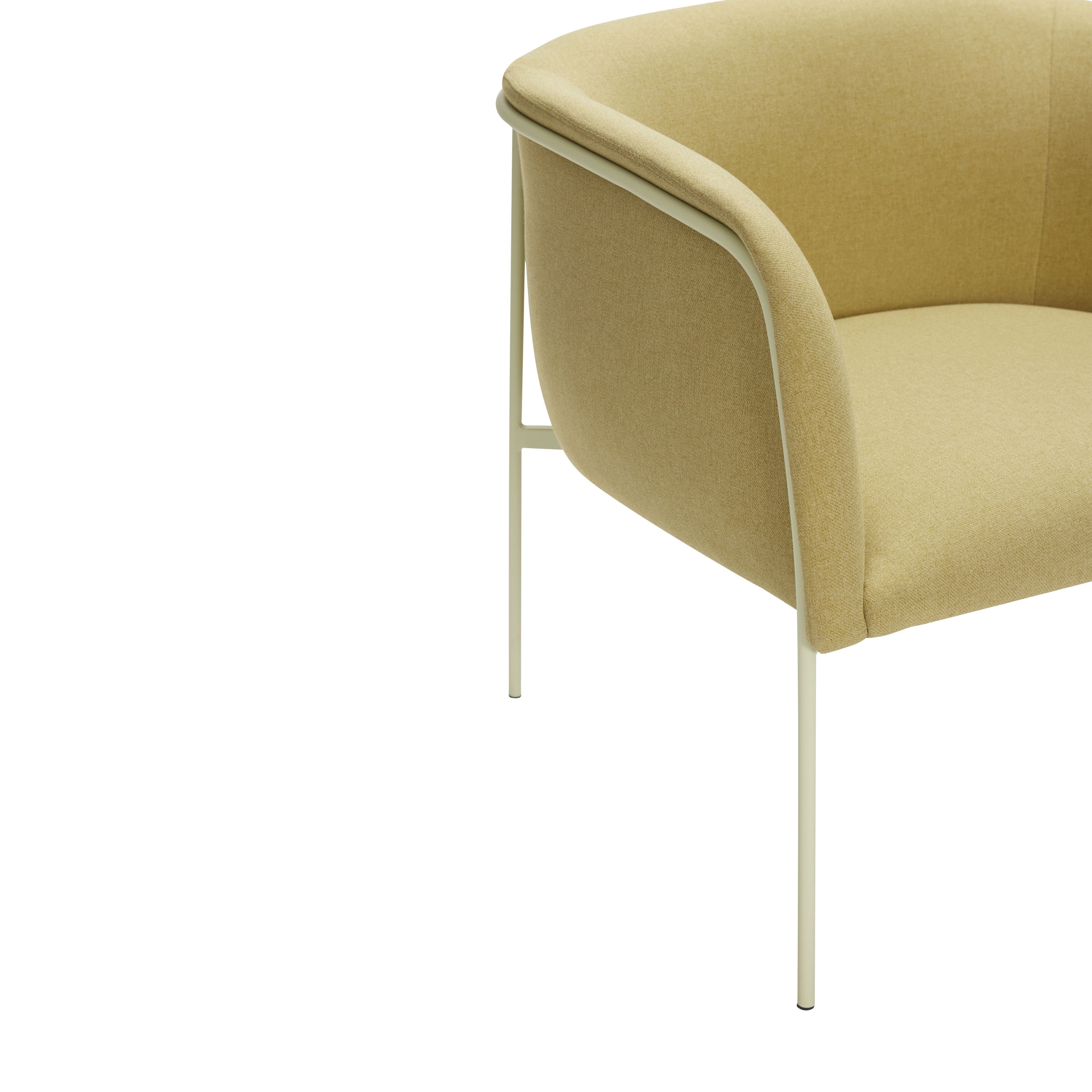 Hübsch Eyrie Lounge stoel polyester/metaalgeel/lichtgroen