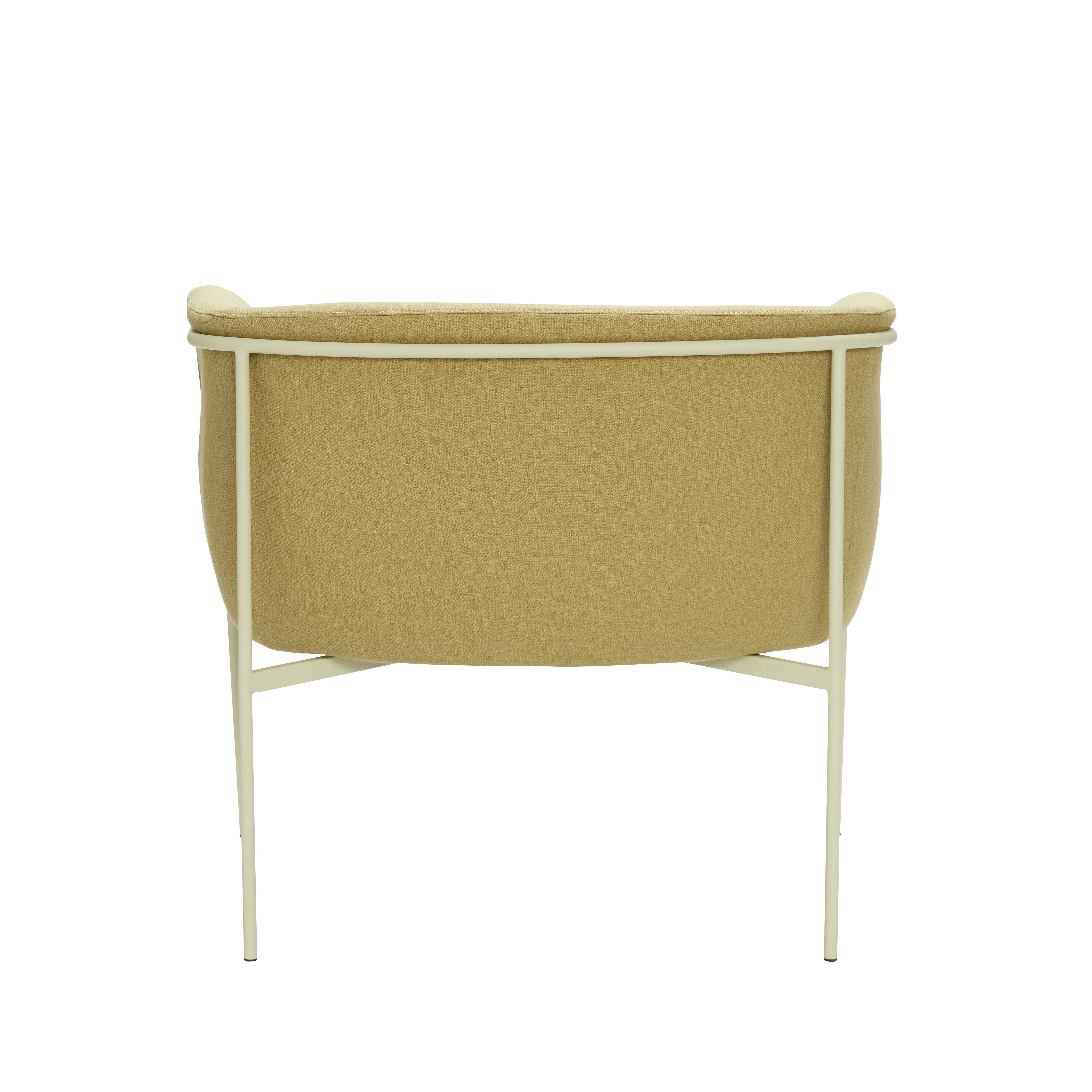 Hübsch Eyrie Lounge stoel polyester/metaalgeel/lichtgroen