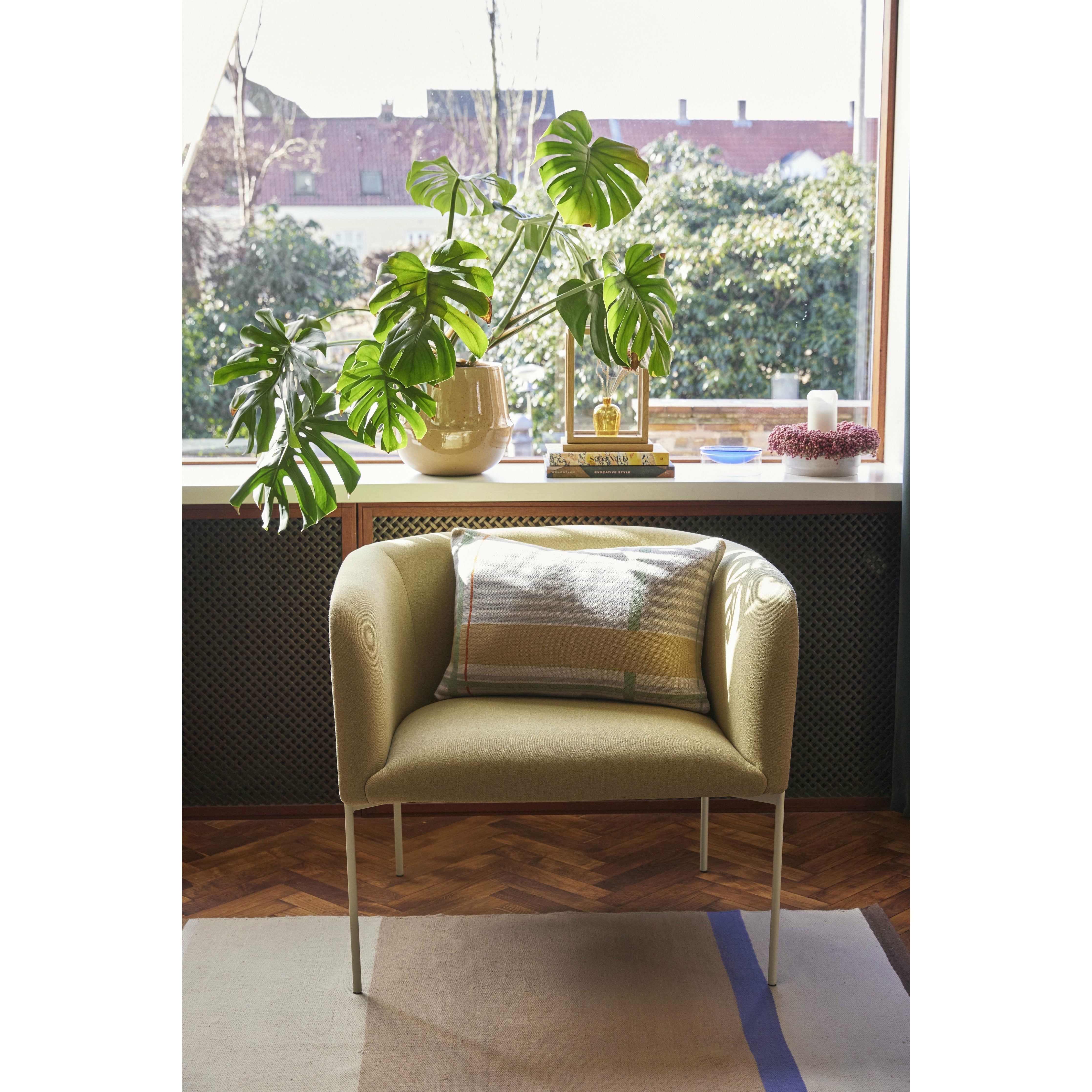 Hübsch Chaise salon eyrie polyester / métal jaune / vert clair