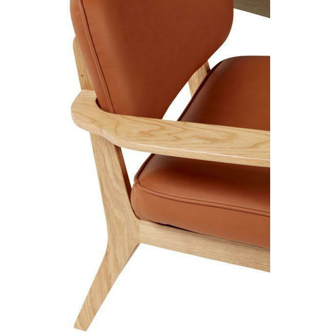 Hübsch Haze Lounge Chair Microfiber/Oak Fsc Oeko Tex Natural/Brown