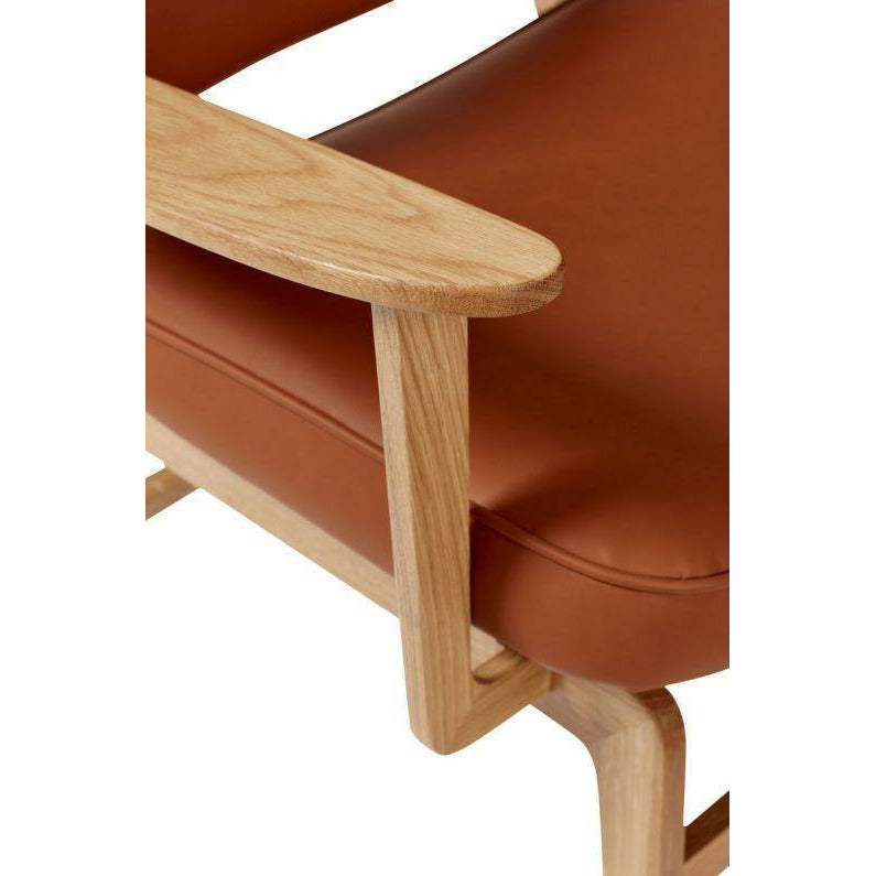 Hübsch Haze Lounge Chair Microfiber/Oak Fsc Oeko Tex Natural/Brown