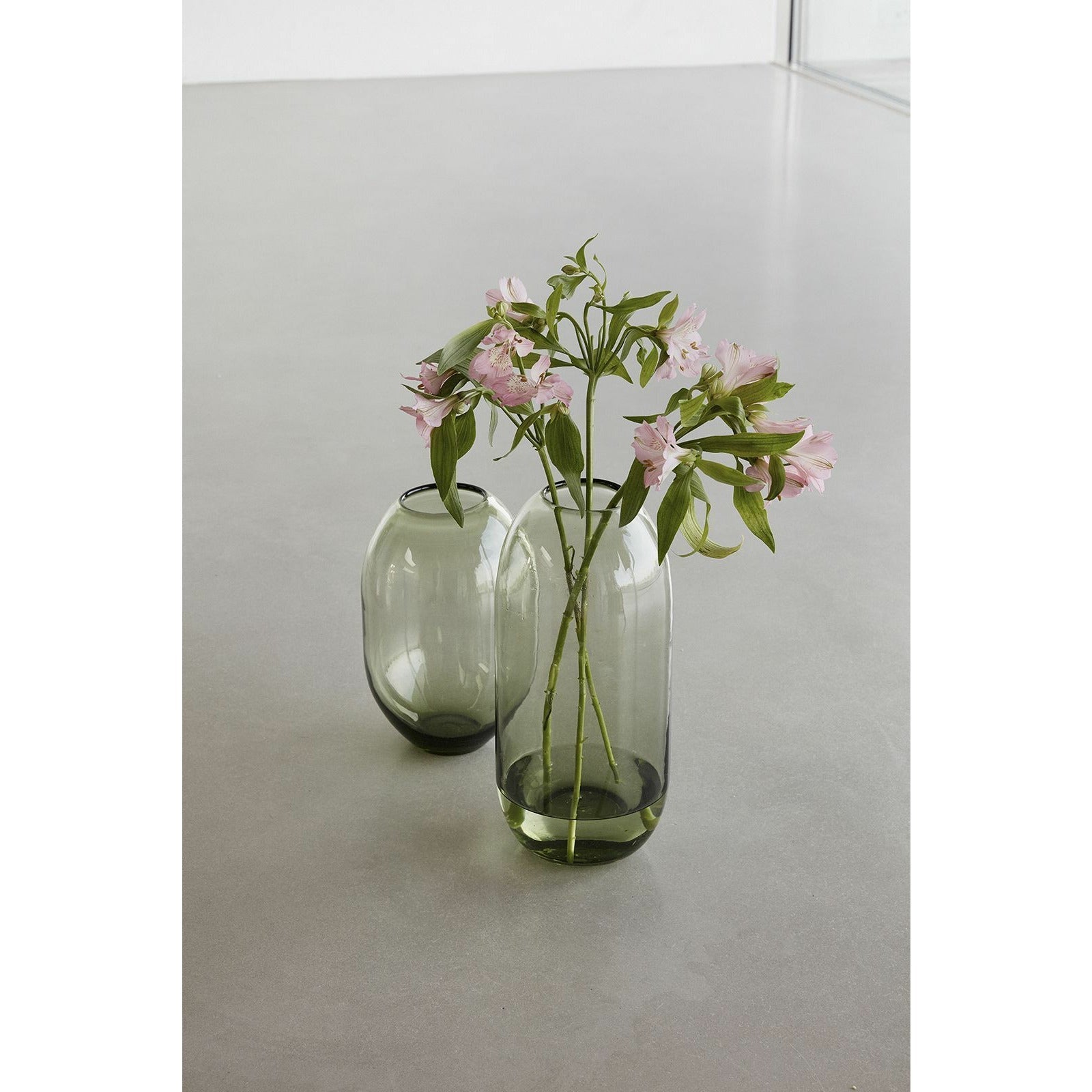 Hübsch Moos Vase Glas Grün Satz von 2