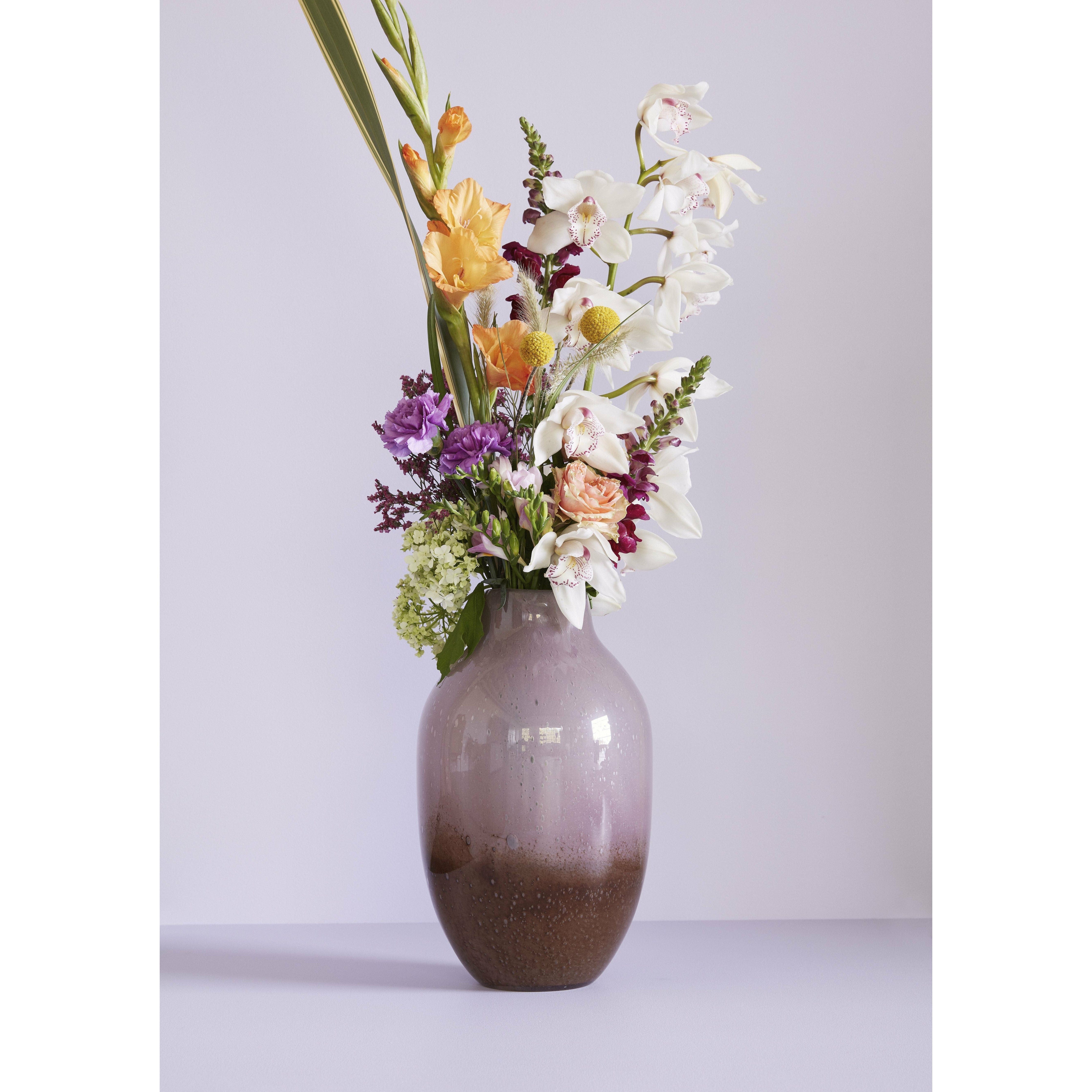 Hübsch posy vase glass lilla/brun