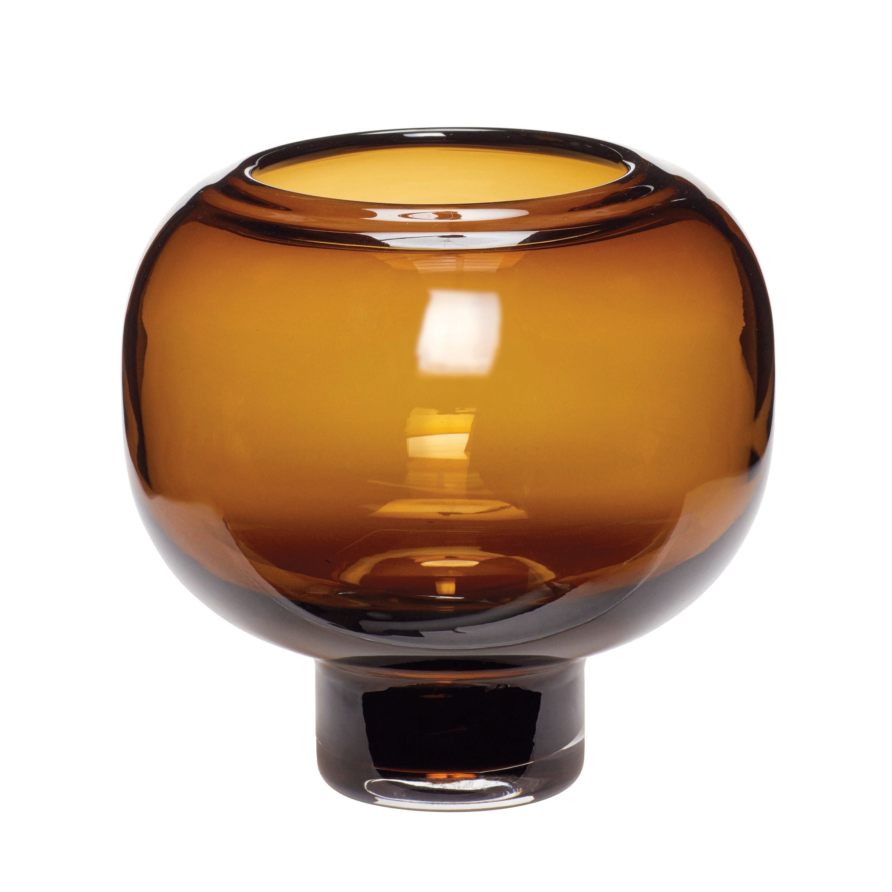 Hübsch Rue Vase Glass Amber