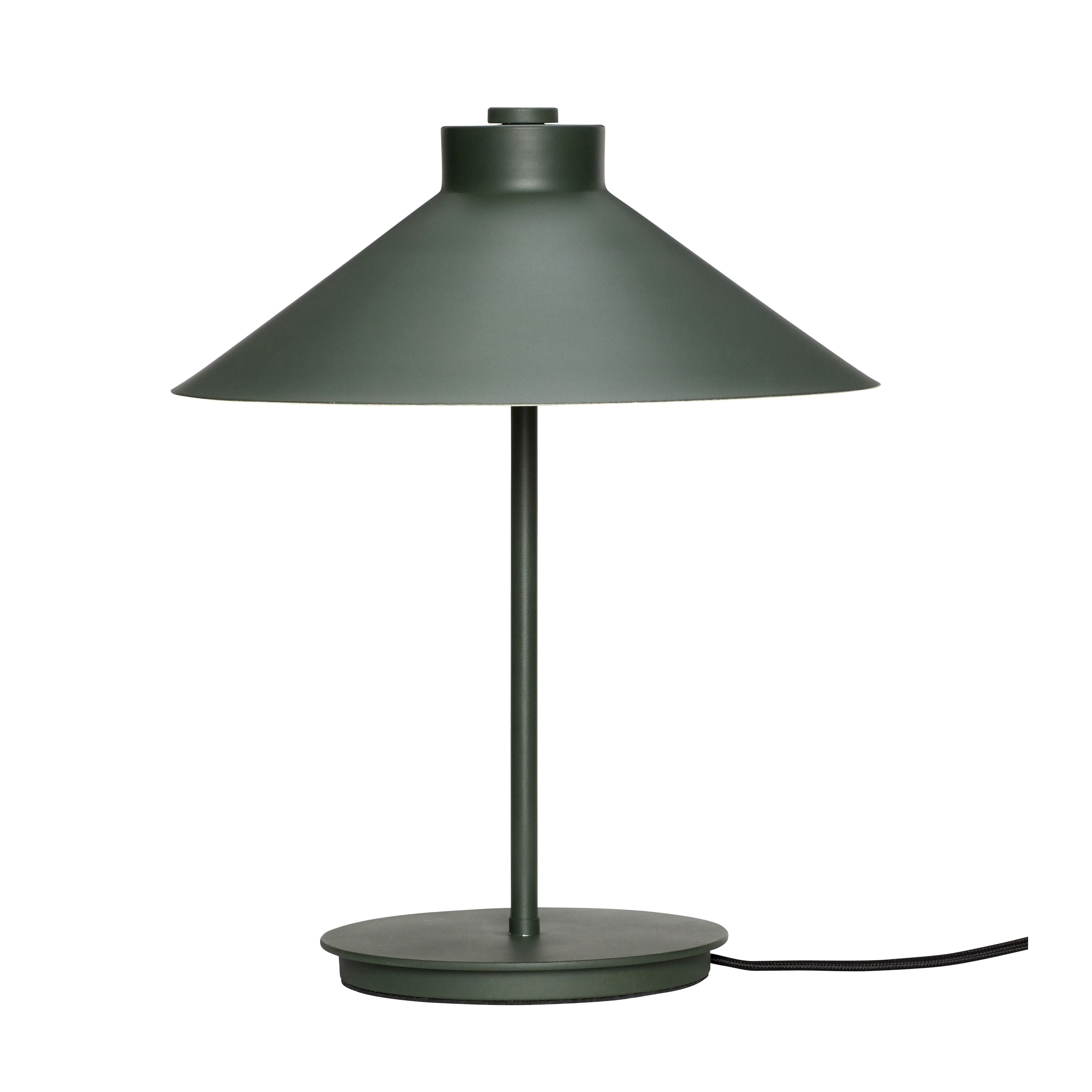 Hübsch Forme de table lampe en métal vert