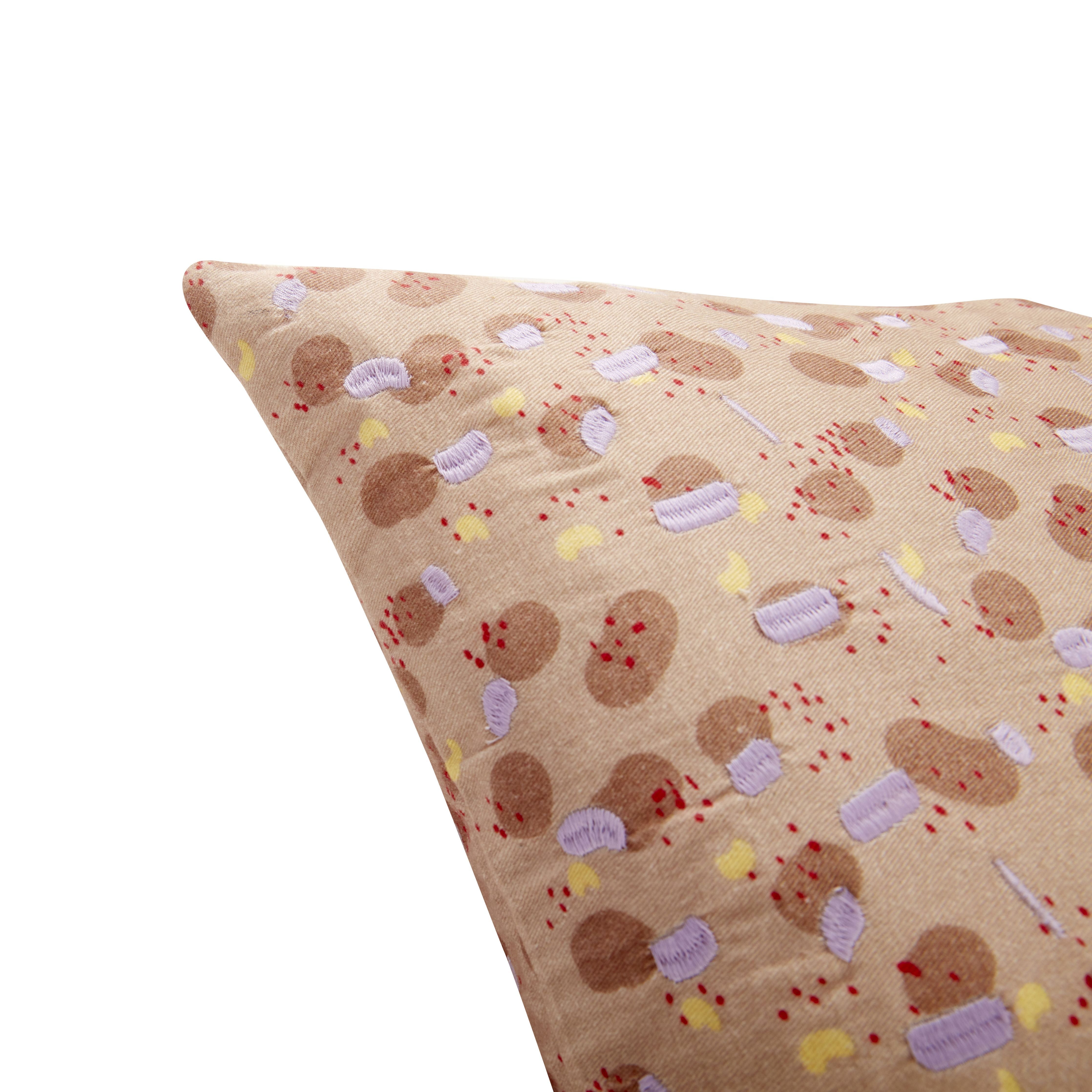 Hübsch Pilkku tyyny m täyttö beige/ruskea/violetti/keltainen