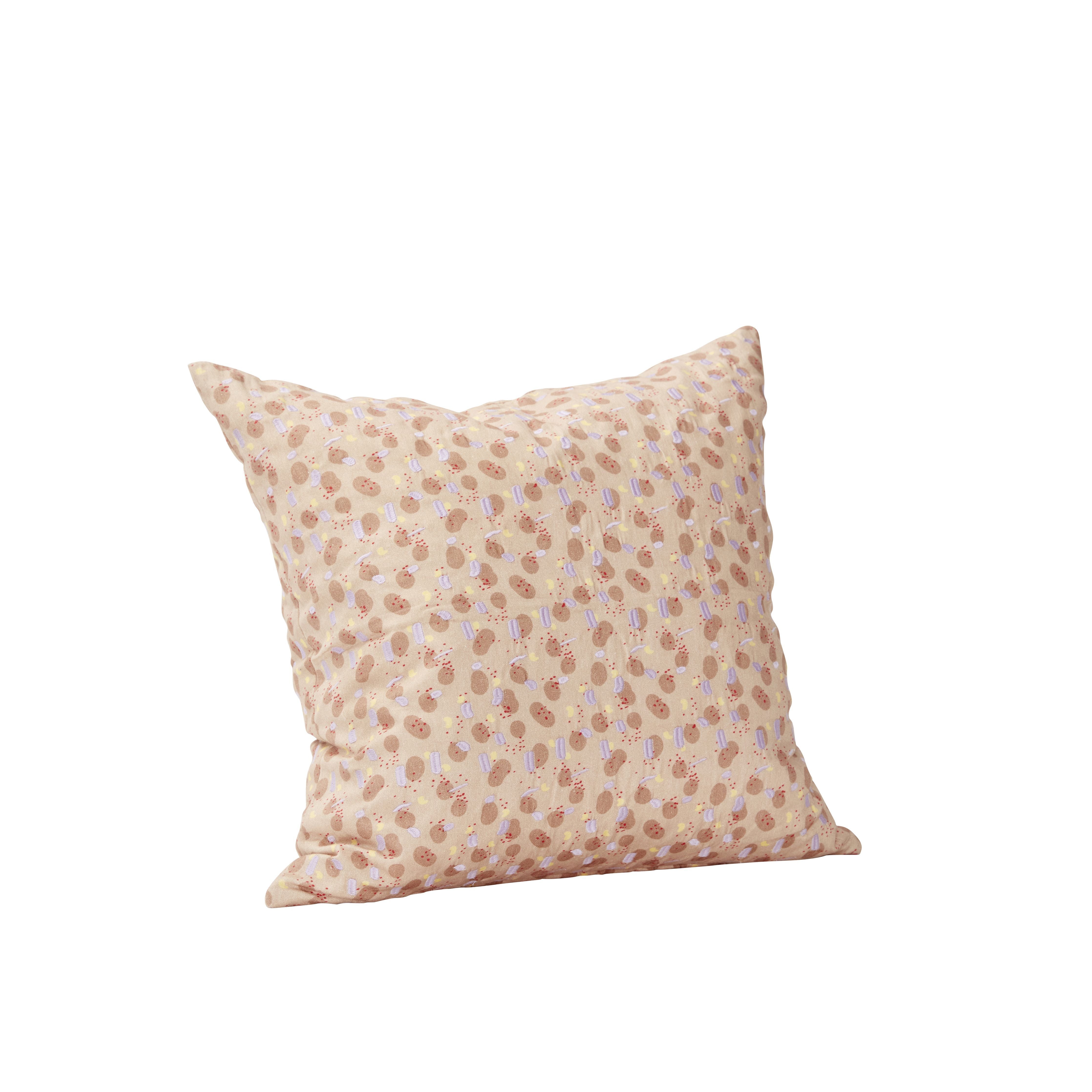 Hübsch Pilkku tyyny m täyttö beige/ruskea/violetti/keltainen