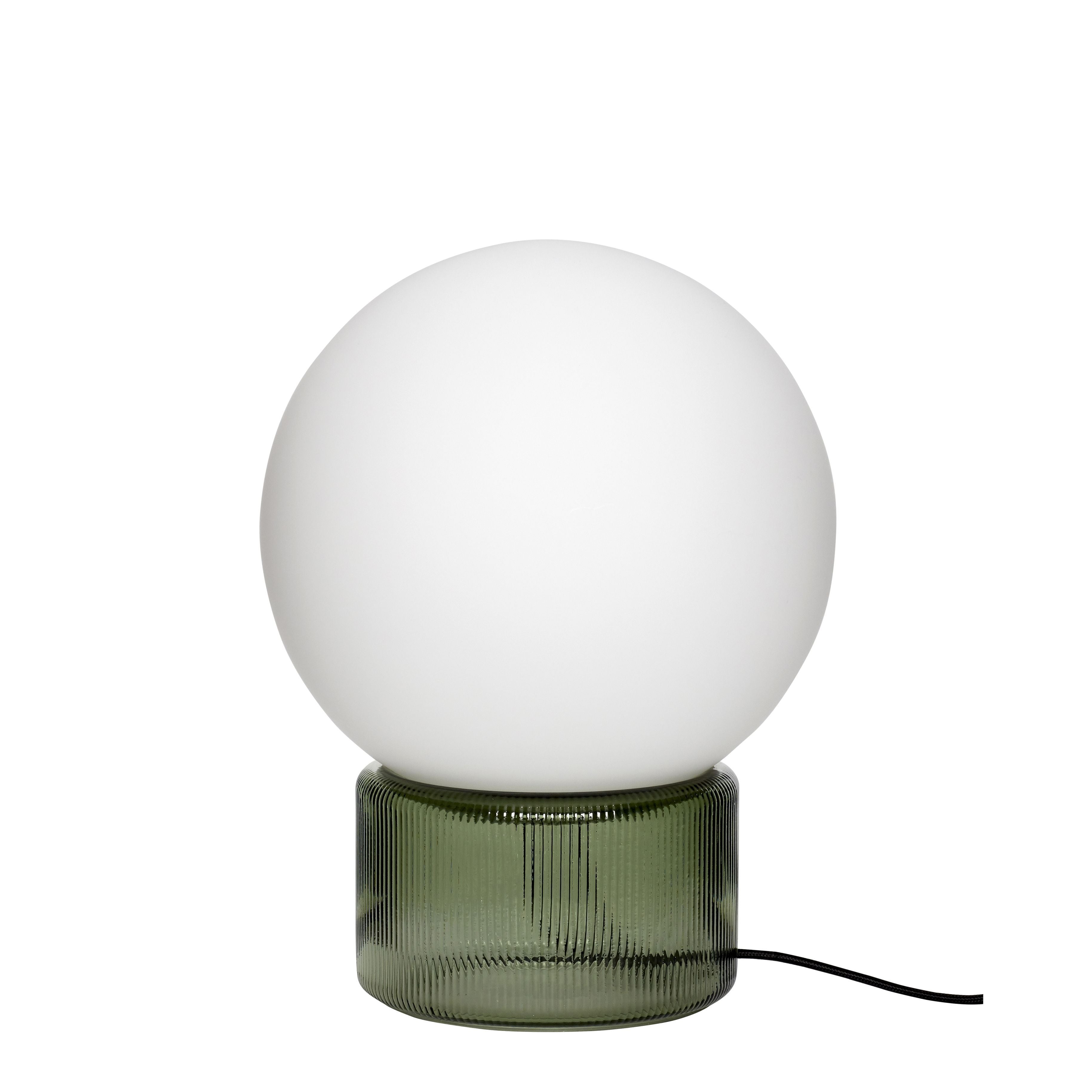 Hübsch sfera lampada da tavolo vetro opale/verde