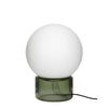  sfera lampada da tavolo vetro opale/verde