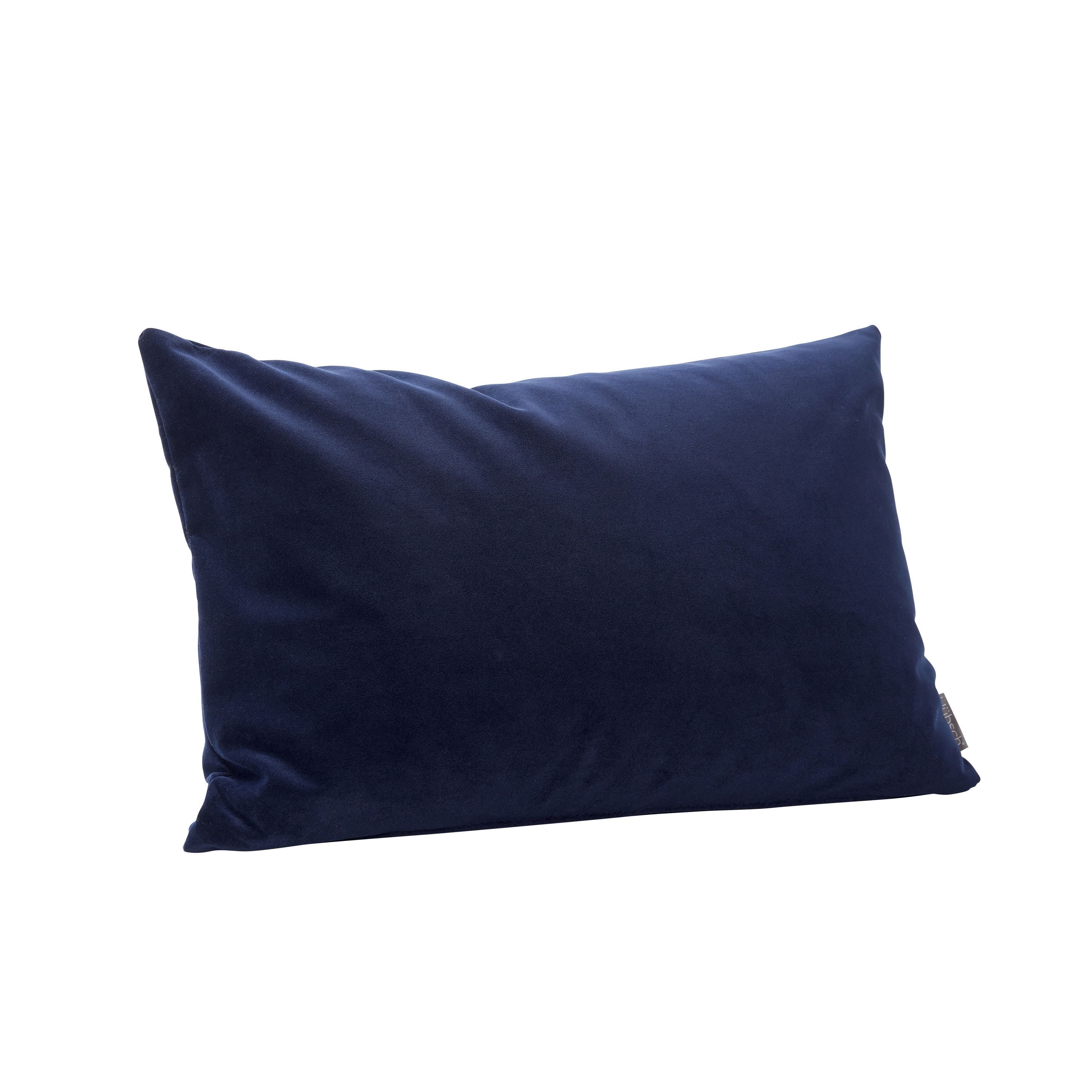 Hübsch Willow Cushion With Filling Velour Blue