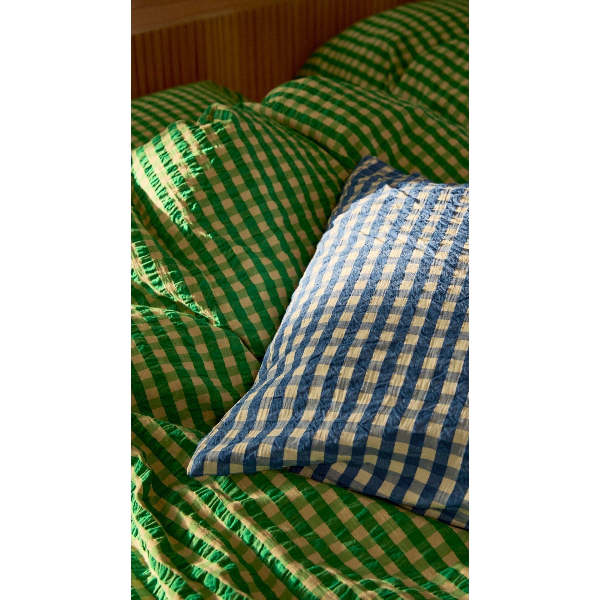 Juna Bæk & Bølge sengelinned 140x200 cm, grøn/sand