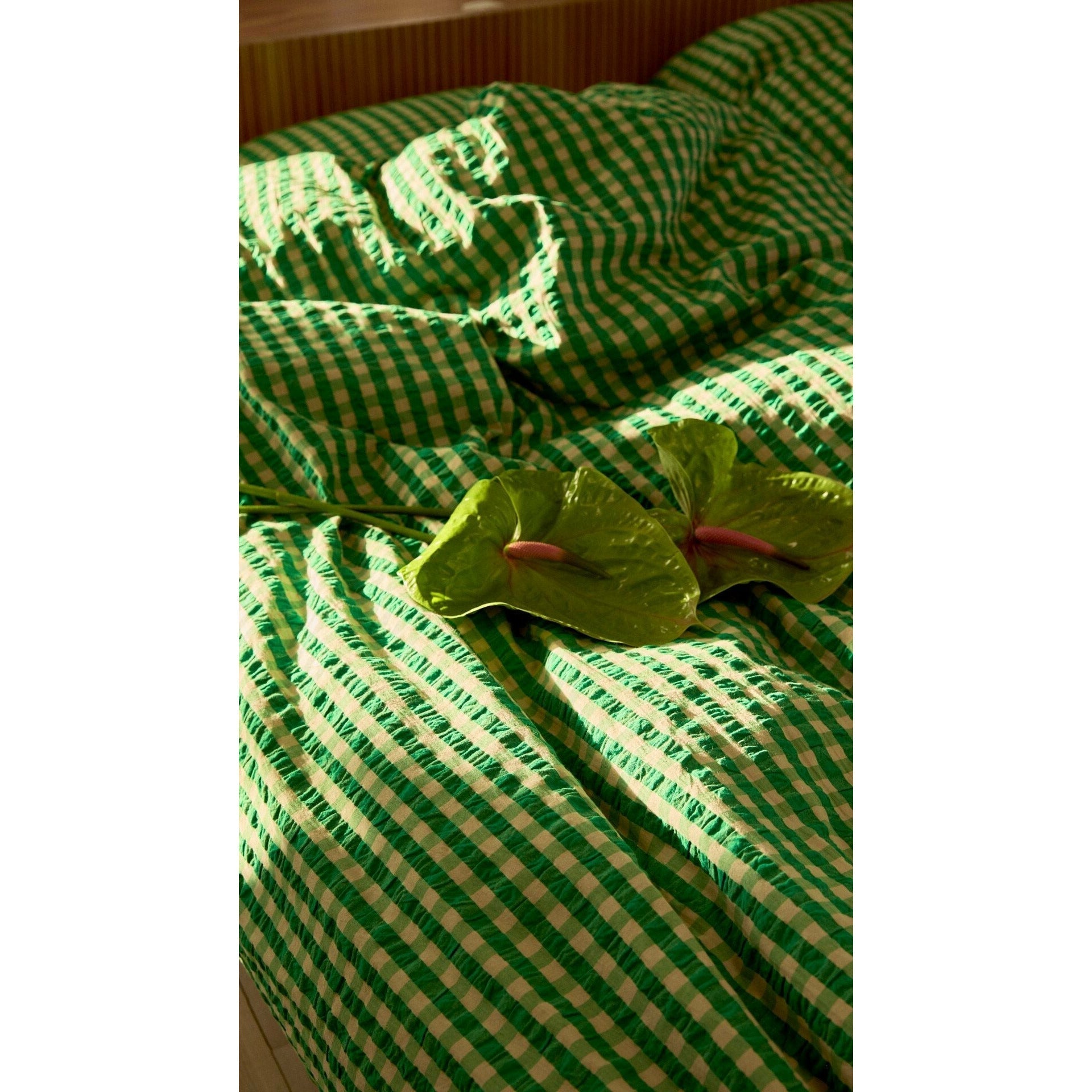 Juna Bæk & Bølge seng lin 140x200 cm, grønn/sand