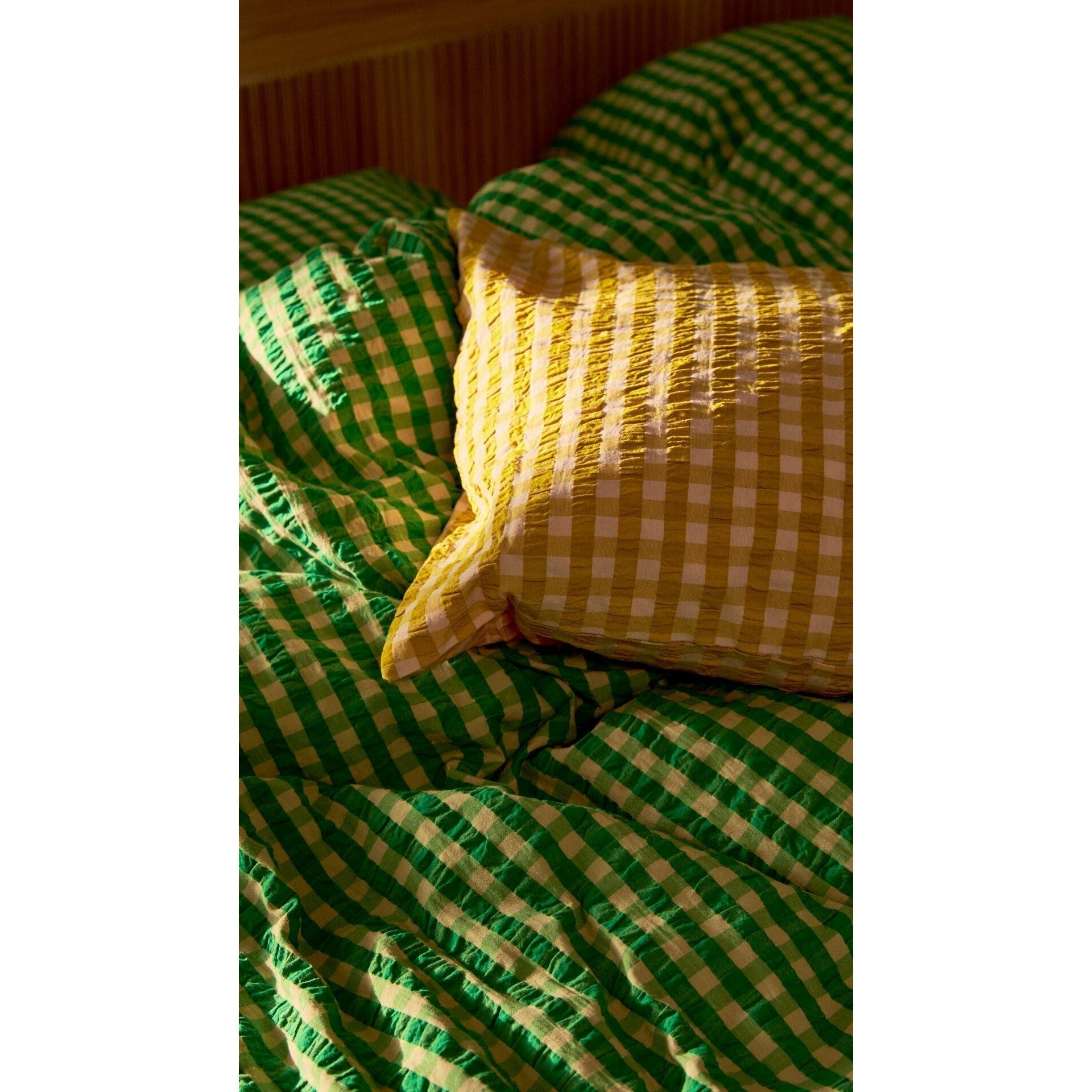 Juna Bæk & Bølge sengelinned 140x220 cm, grøn/sand