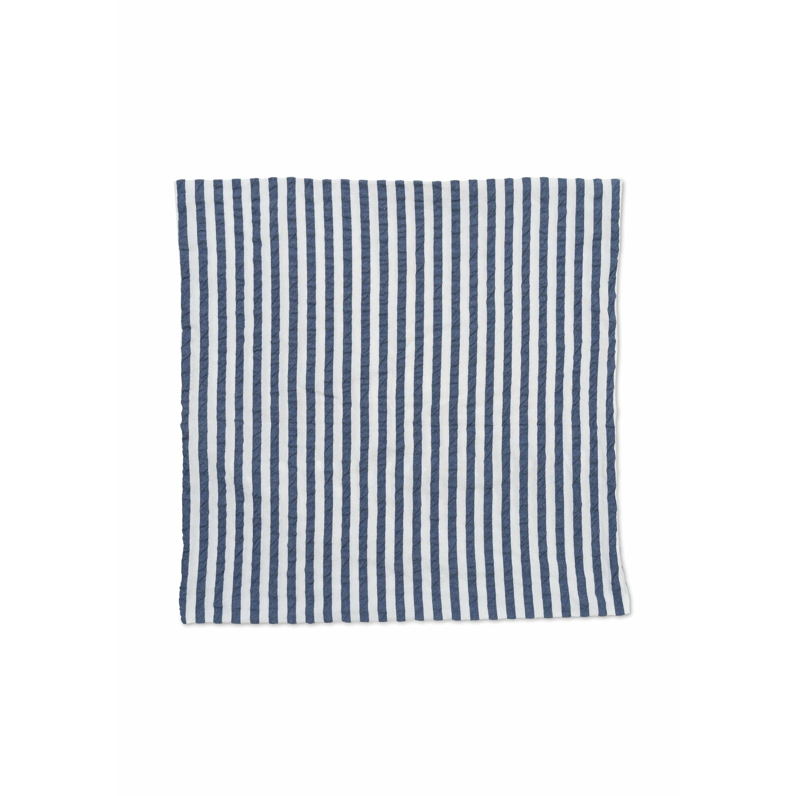 Fillowcase di Juna Bæk & Bølge Lines 63x60 cm, blu scuro/bianco