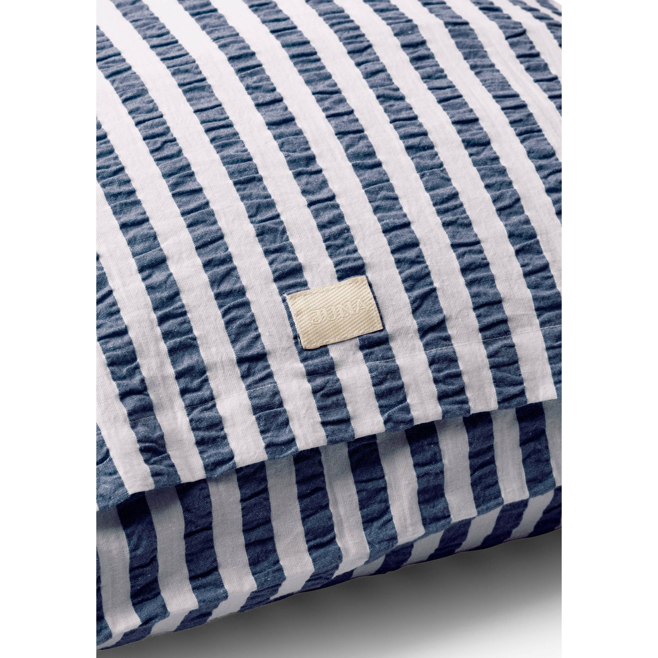 Fillowcase di Juna Bæk & Bølge Lines 63x60 cm, blu scuro/bianco