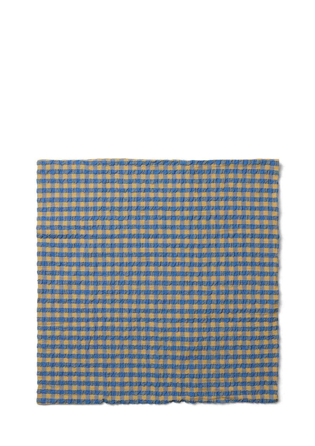 Juna Bæk & Bølge Cushion Cover 63 x60 cm, blå/ockra
