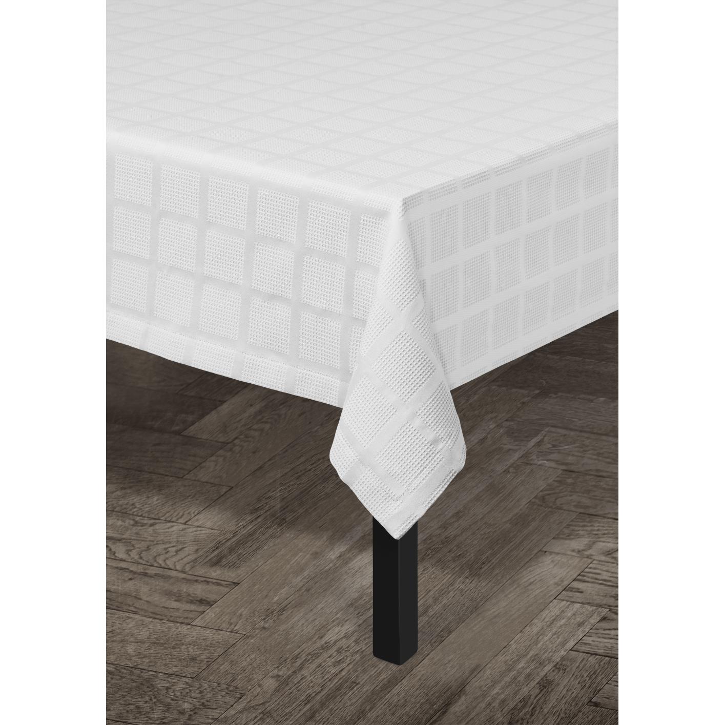 JUNA Brick Damasco Tablecloth White, 150x220 cm