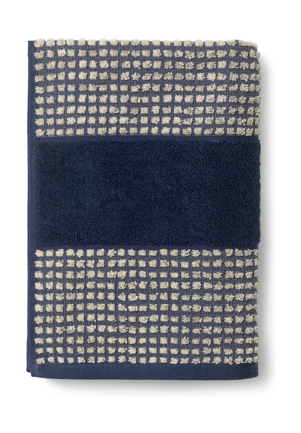Juna sjekkhåndkle 70 x140 cm, mørkeblå/sand