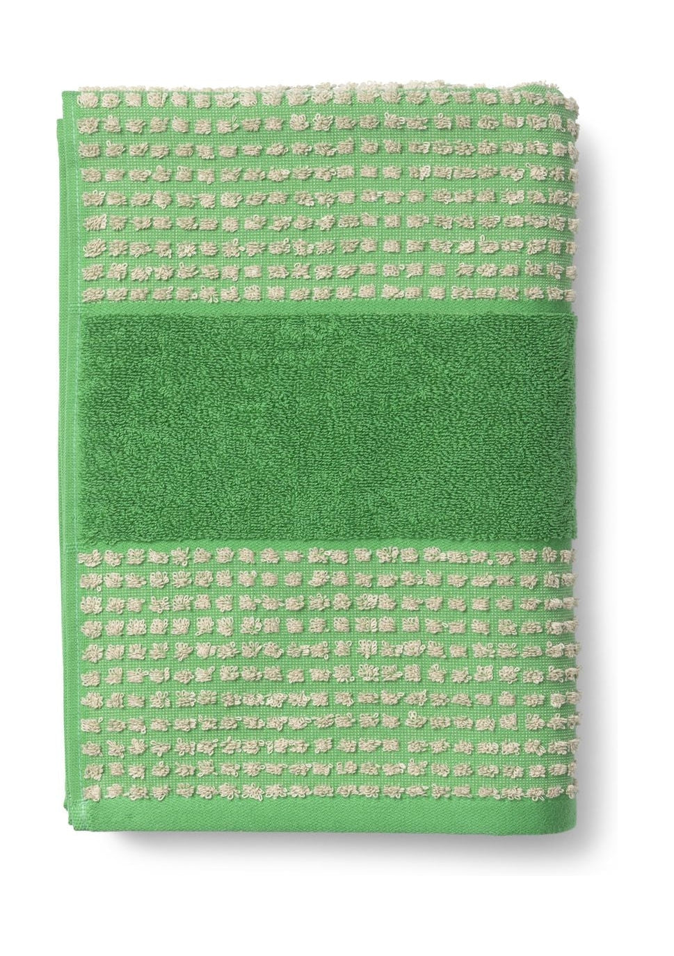 Toalla de cheques de JUNA 70 x140 cm, verde/beige