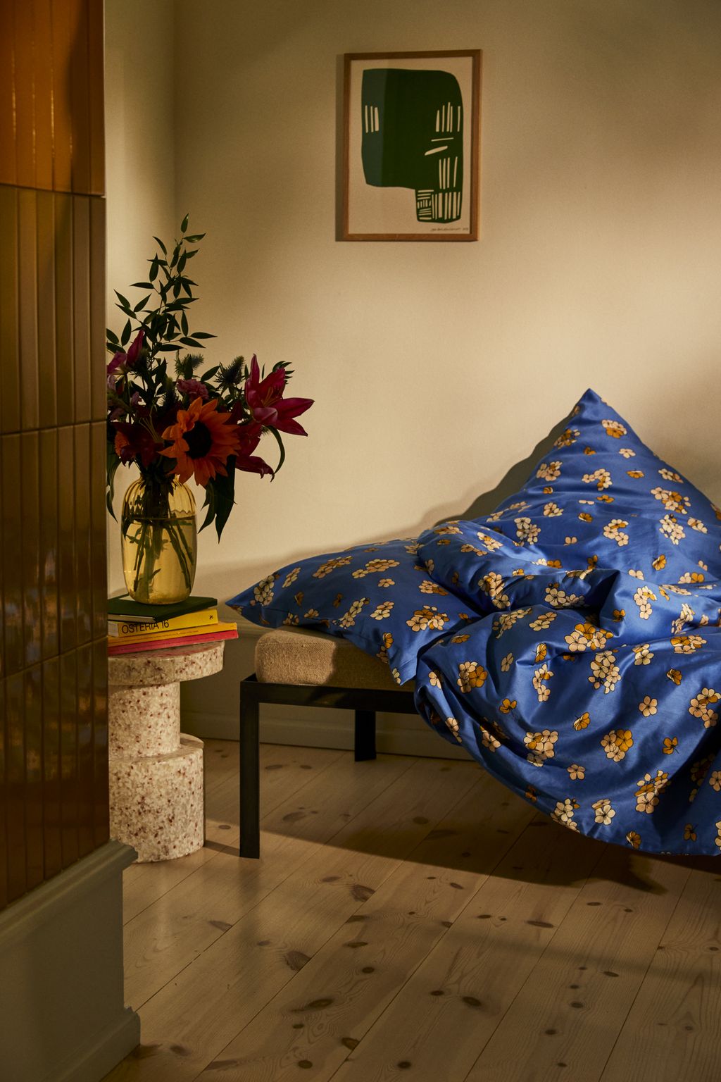 JUNA Grand behageligt sengelinned 140 x200 cm, blå