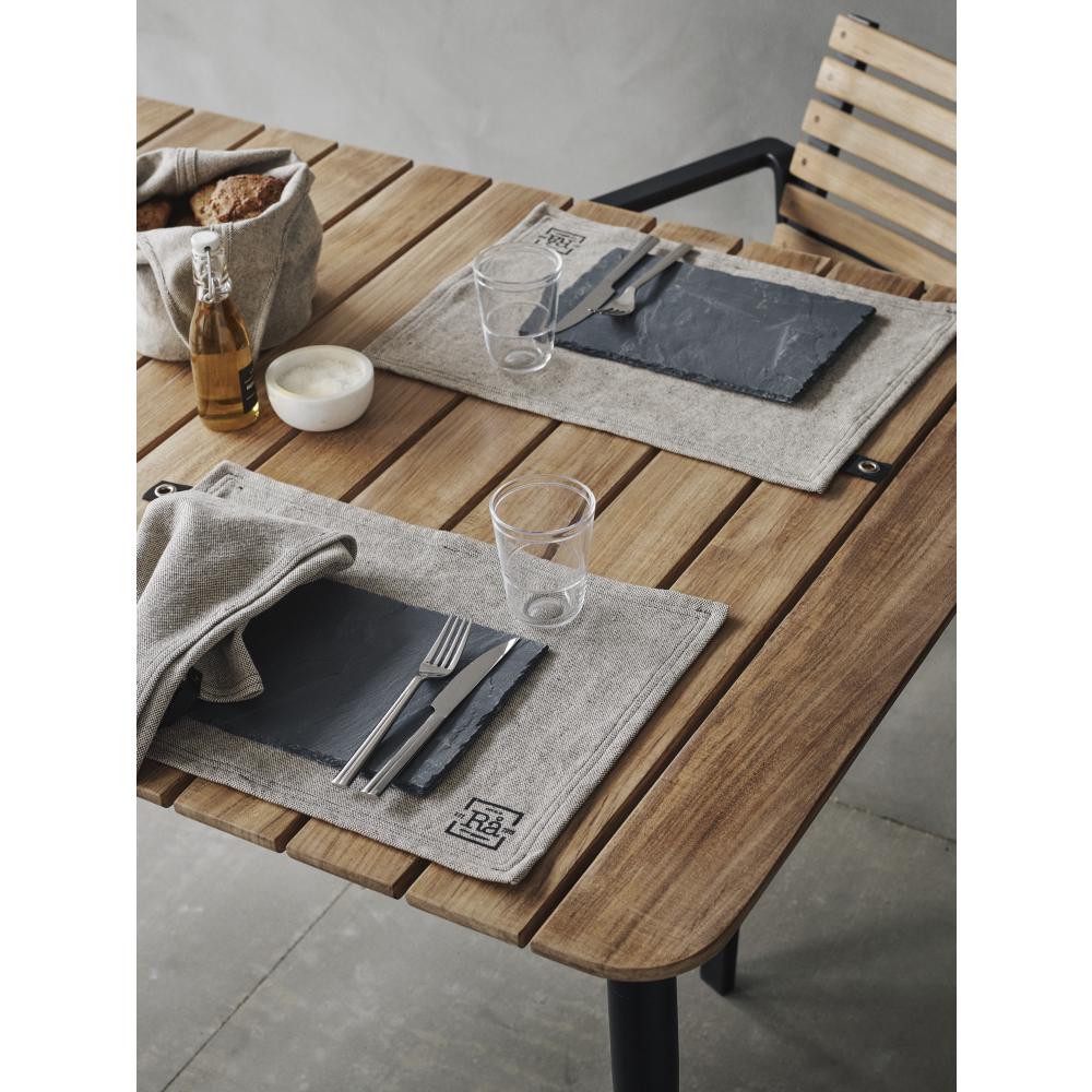 Juna Rå Tischdecke aus Baumwolle Dunkelgrau, 150x180 Cm