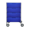 Tiroir Kartell Mobil 4 avec roues, bleu cobalt