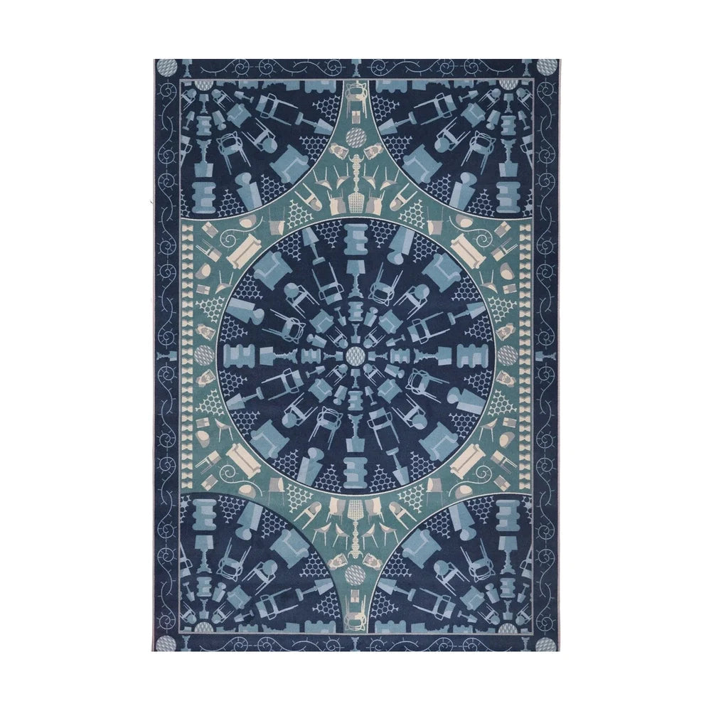 Kartell tapijt rechthoekig, blauw/roze