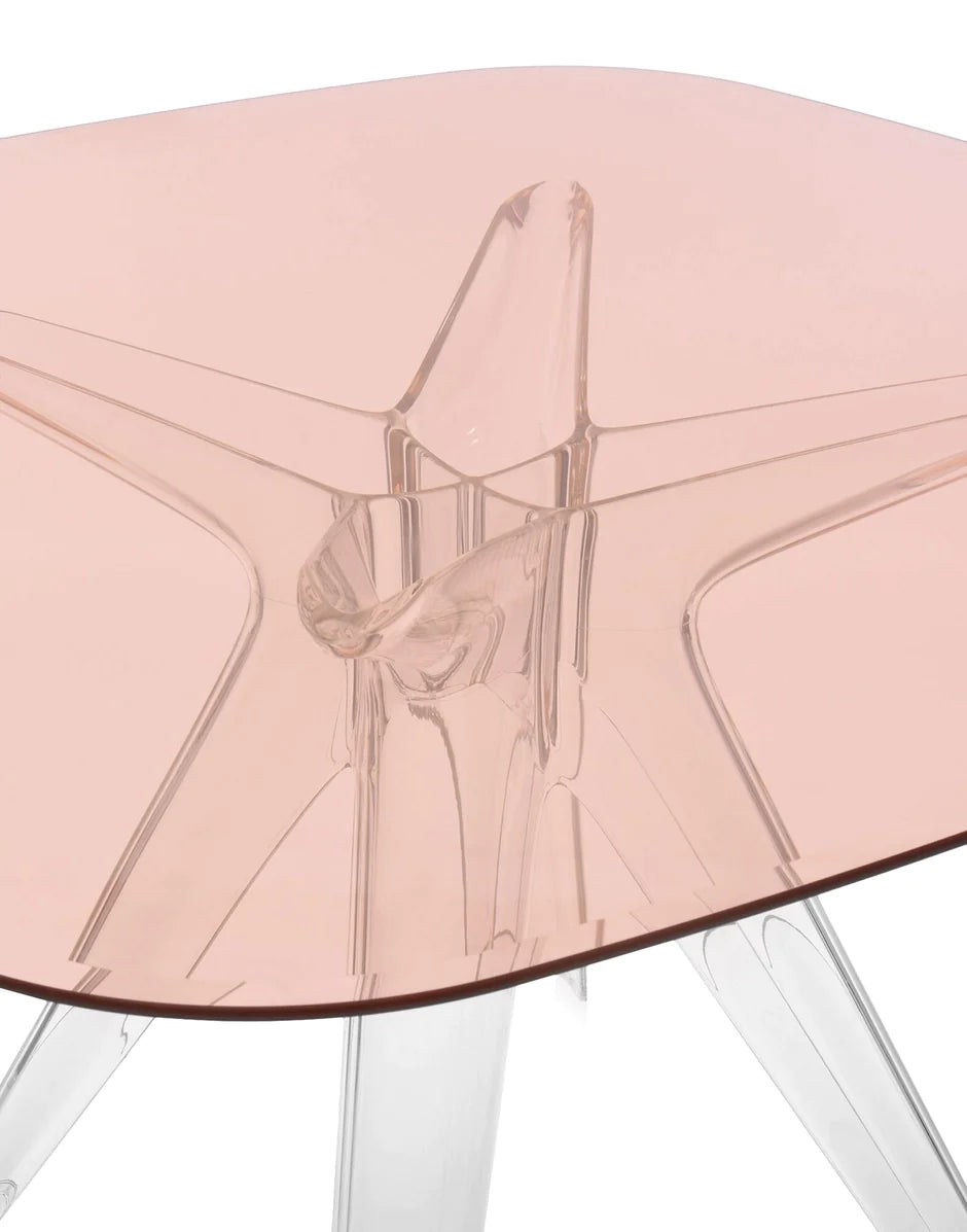 Kartell Sir Gio Table Square, Crystal / Pink