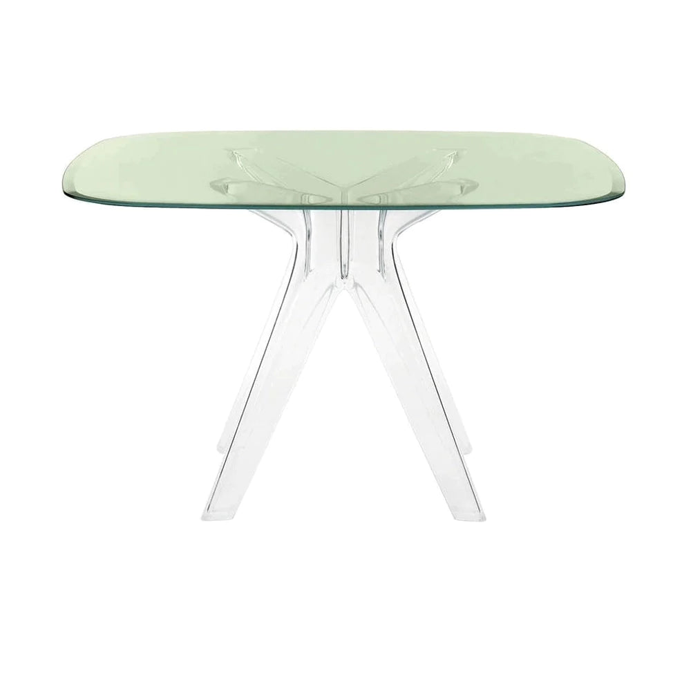 Kartell Sir Gio Table Square，水晶/绿色