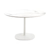 Kartell Multiplo Table round con marmo a base quadrata ⌀118 cm, bianco