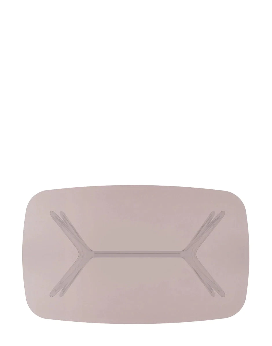 Mesa lateral de Kartell Blast rectangular, cromado/rosa
