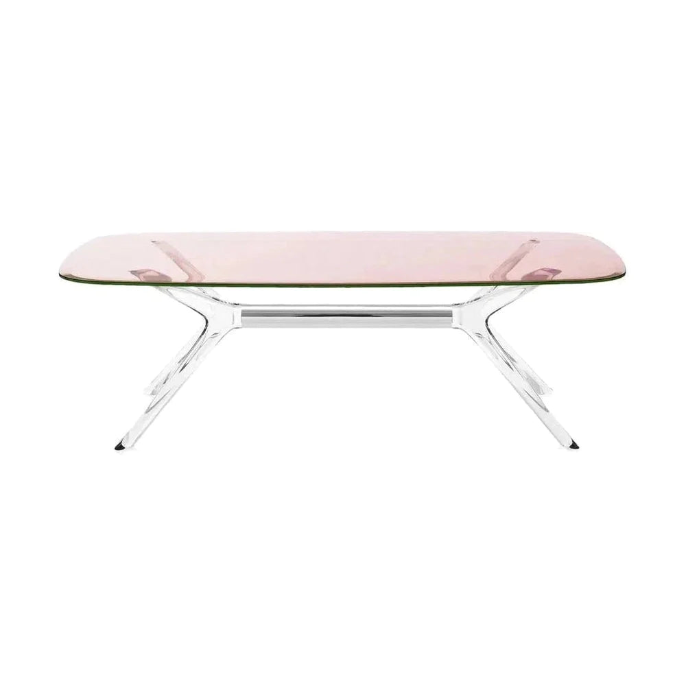 Tavolino laterale Kartell rettangolare, cromo/rosa