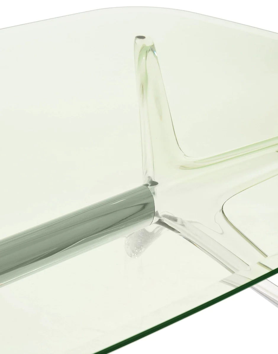 Mesa lateral de Kartell Blast rectangular, cromado/verde