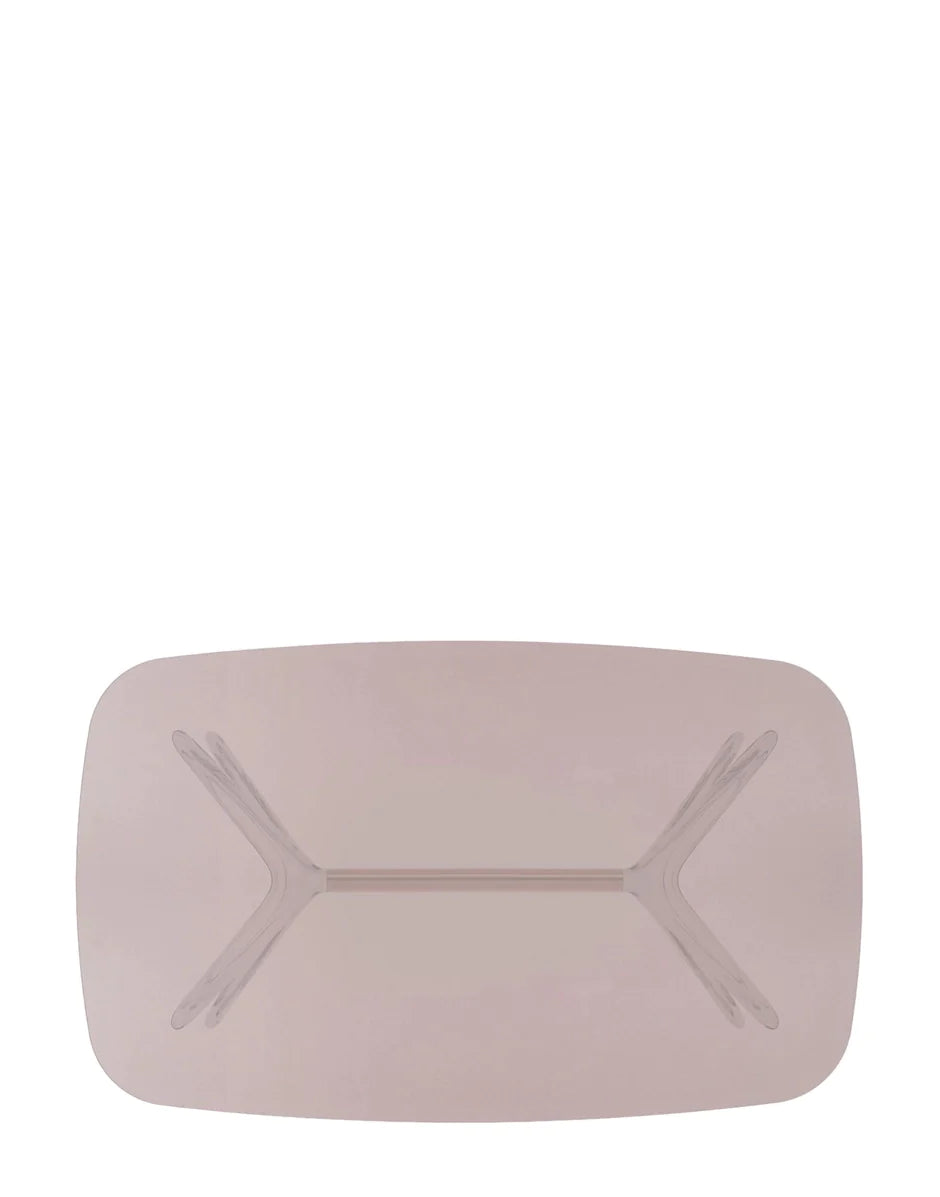 Tavolino laterale Kartell rettangolare, bronzo/rosa