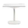 Kartell Multiplo Table Round met vierkante basismarmeren 78x78 cm, wit