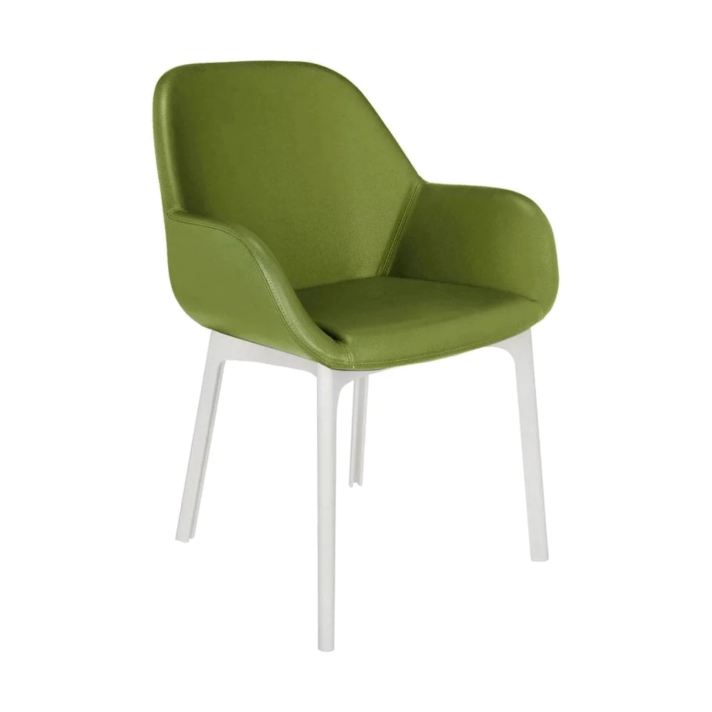 卡特尔拍手PVC扶手椅，白/绿色