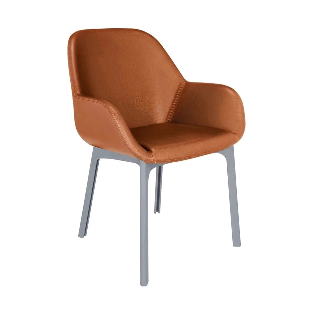 Kartell Clap PVC fauteuil, grijs/tabak