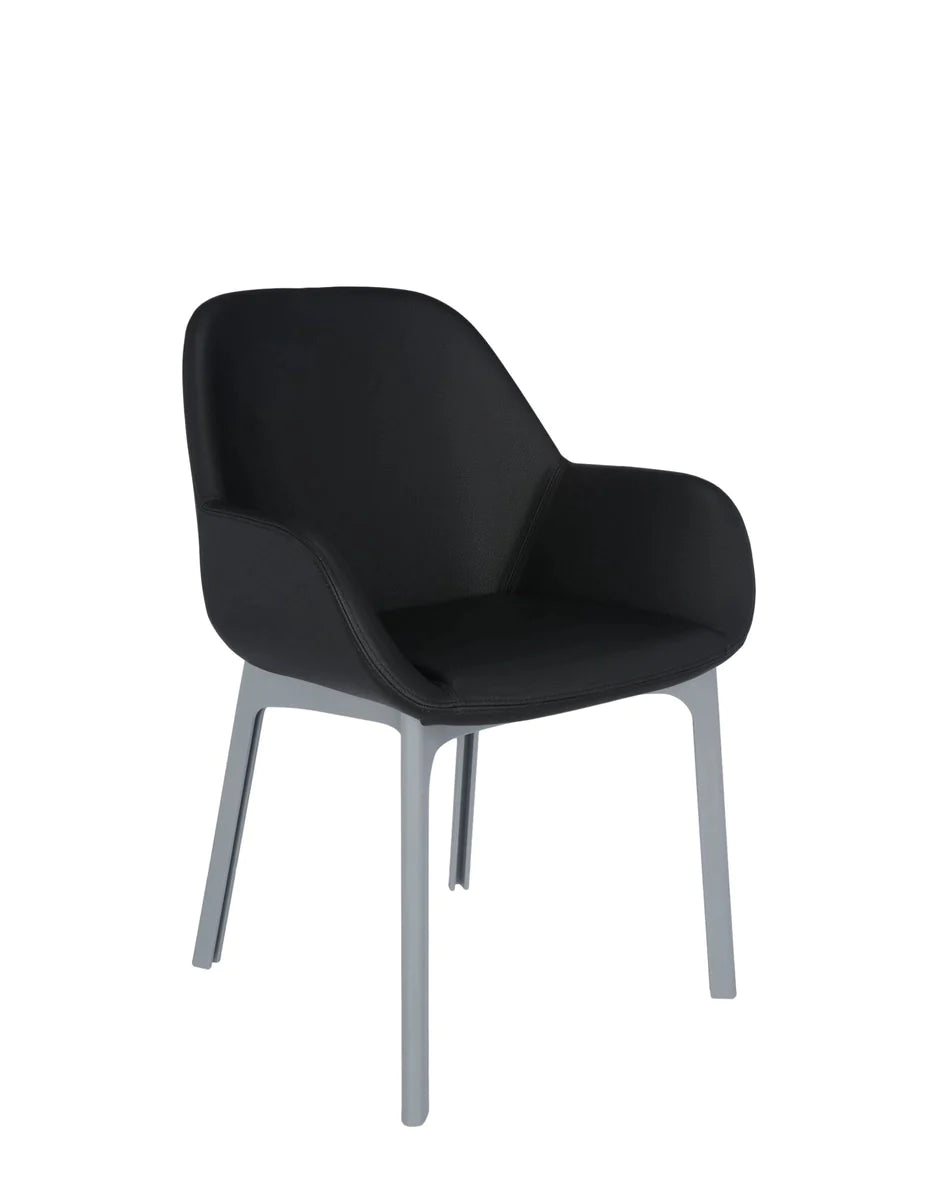 Kartell Clap PVC fauteuil, grijs/glanzend zwart