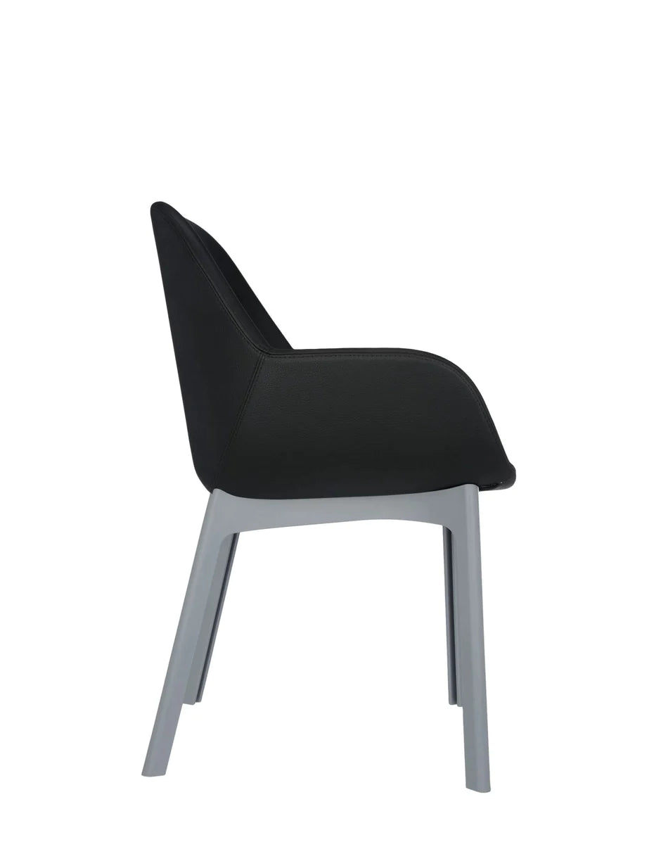 Kartell Clap PVC fauteuil, grijs/glanzend zwart