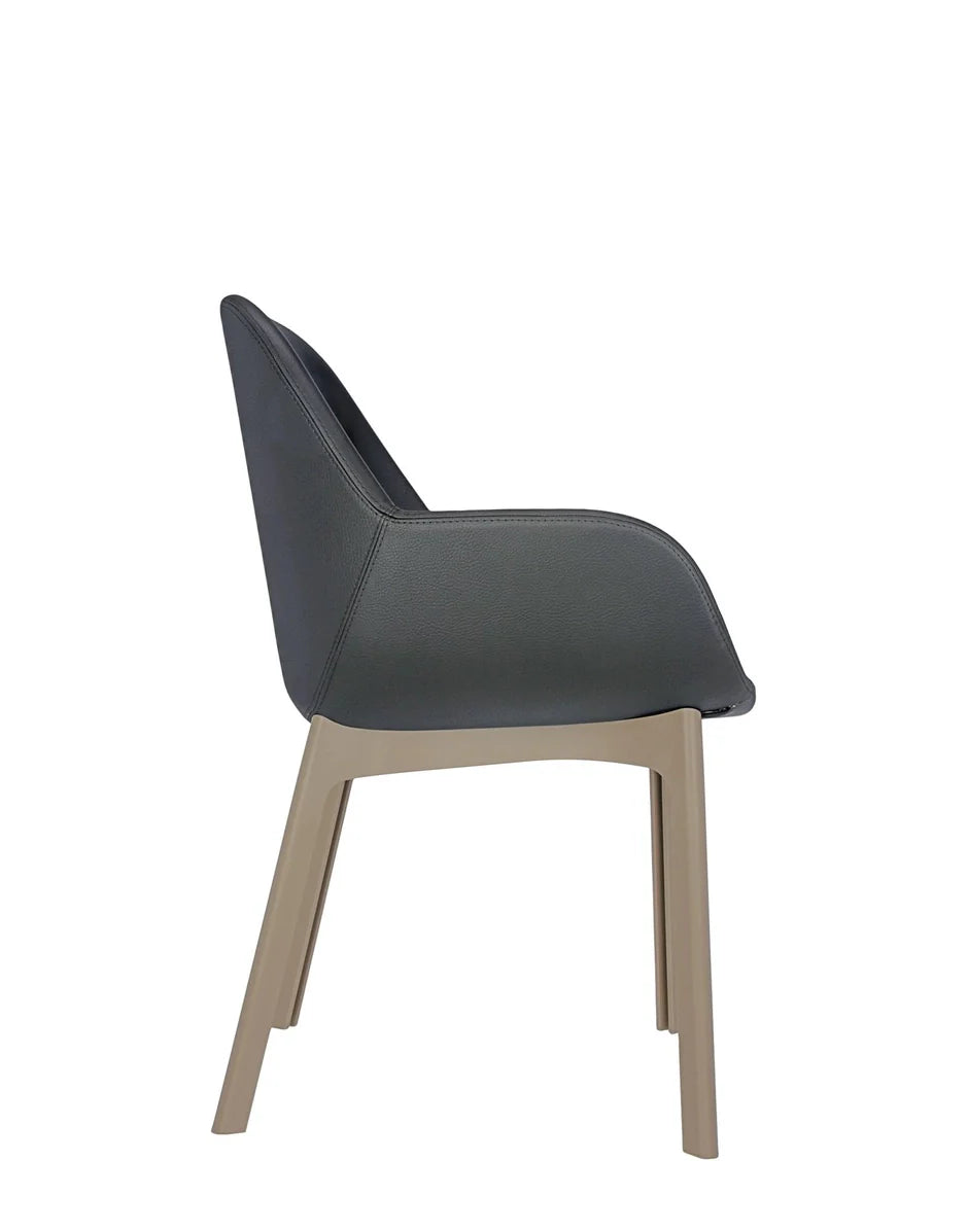 Kartell Clap PVC fauteuil, taupe/donkergrijs