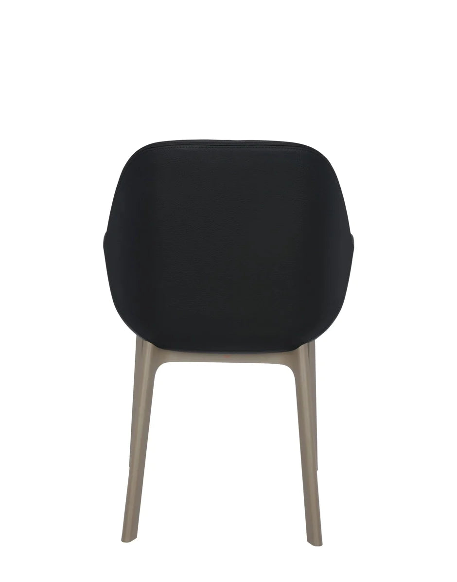 Kartell Clap PVC fauteuil, taupe/glanzend zwart