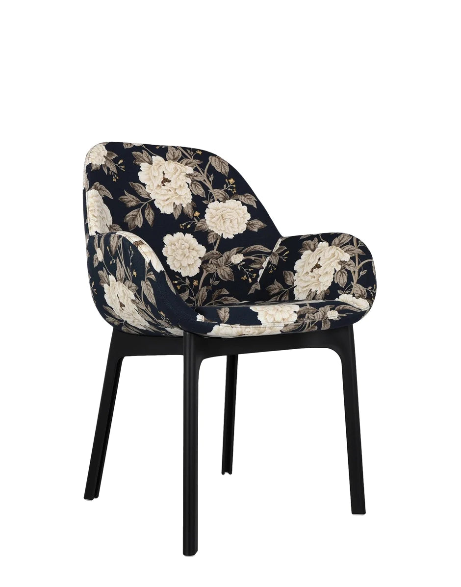 Kartell klapper blomster lænestol, sort/peony