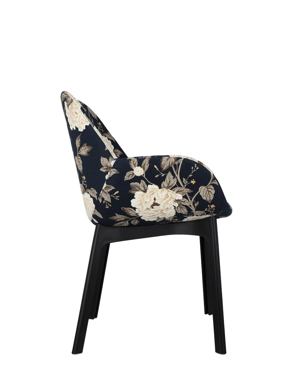 Fauteuil Kartell Clap Flowers, noir / pivoine