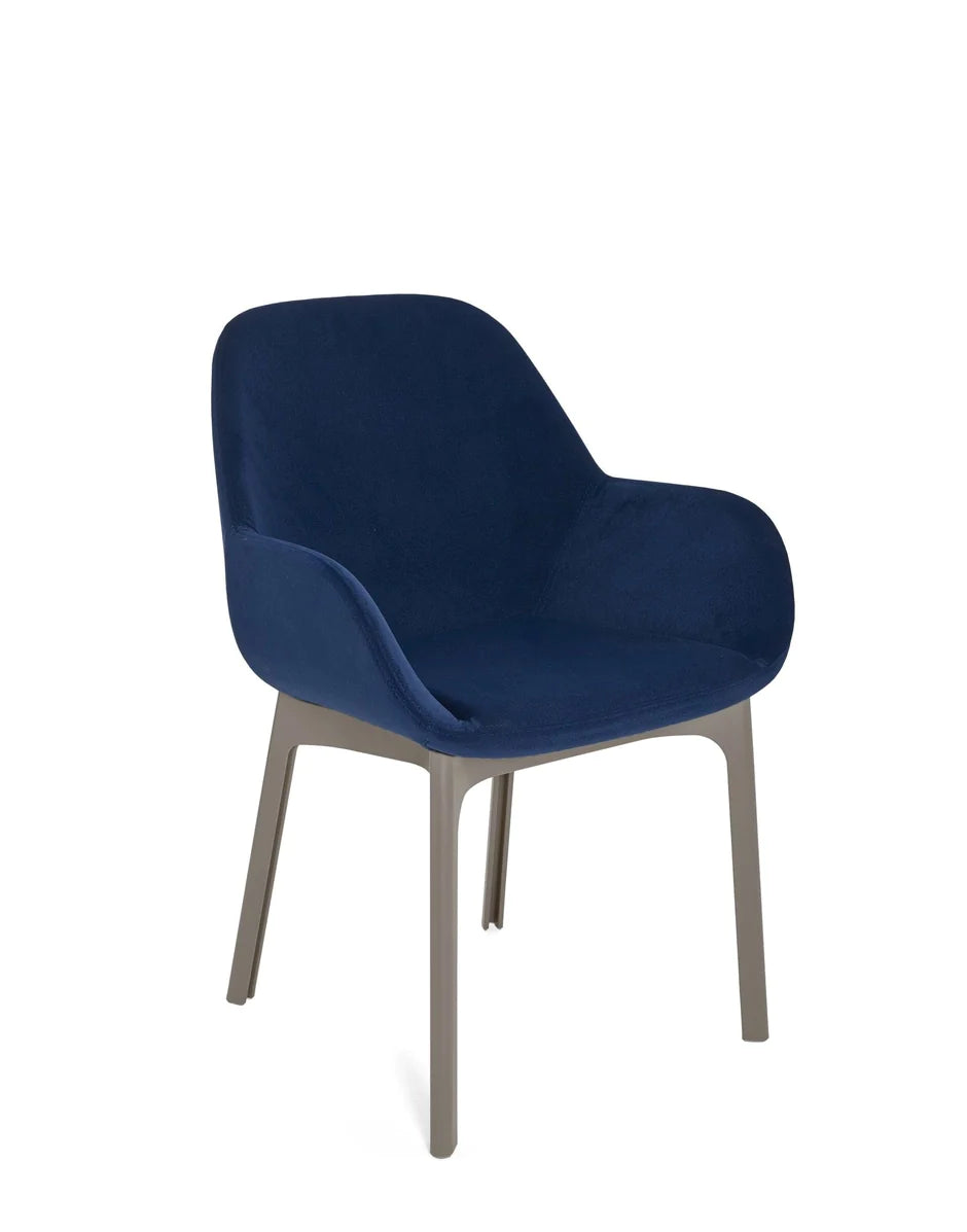Kartell Clap Aquaclean fauteuil, taupe/blauw