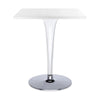 Table supérieure kartell carré extérieur avec base ronde 60x60 cm, blanc