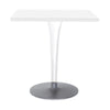 Kartell supérieur supérieur carré extérieur avec base ronde 70x70 cm, blanc