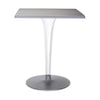 Kartell bovenste bovenste tafel vierkant met ronde basis 70x70 cm, aluminium