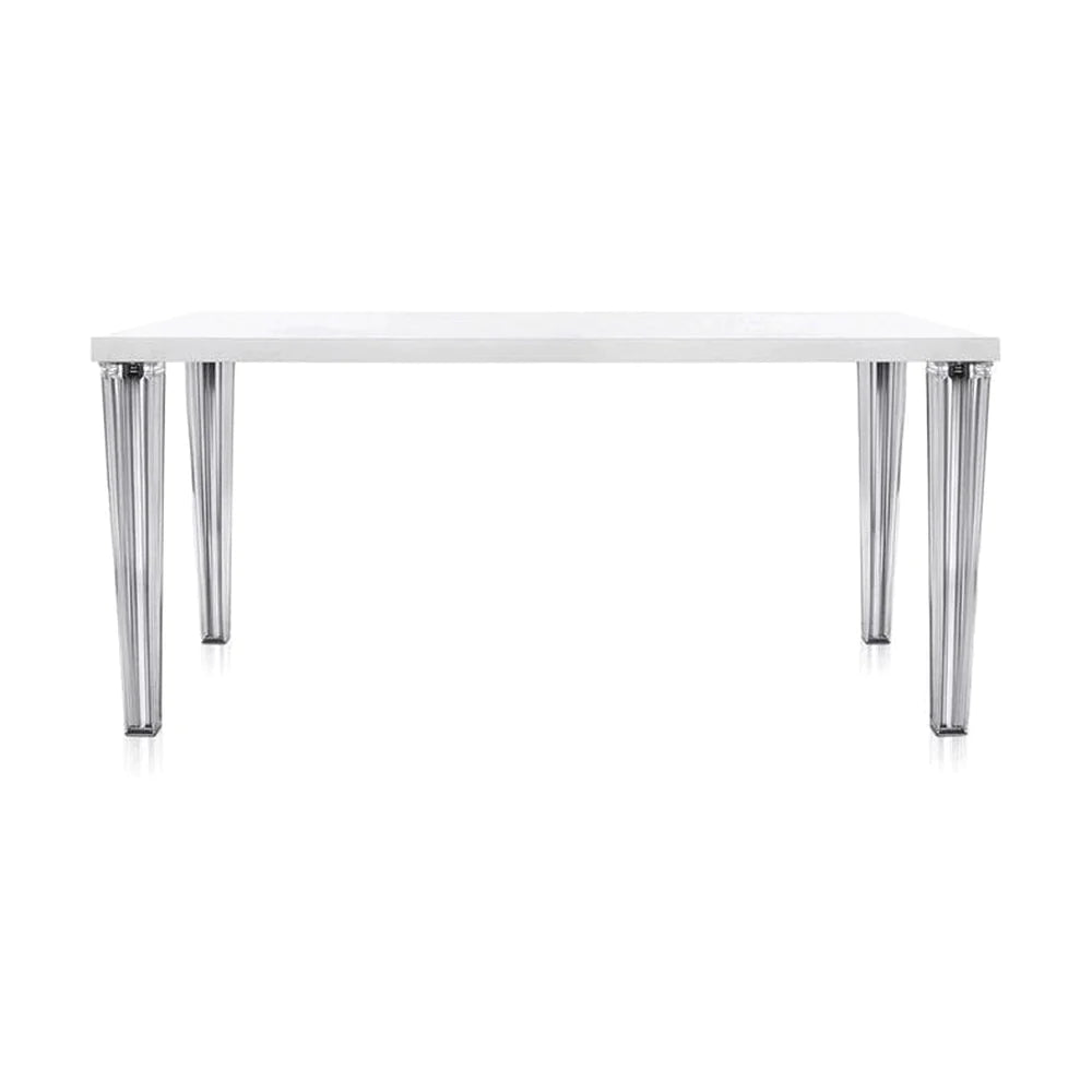 Kartell -yläpöydän lasi 160x80 cm, valkoinen