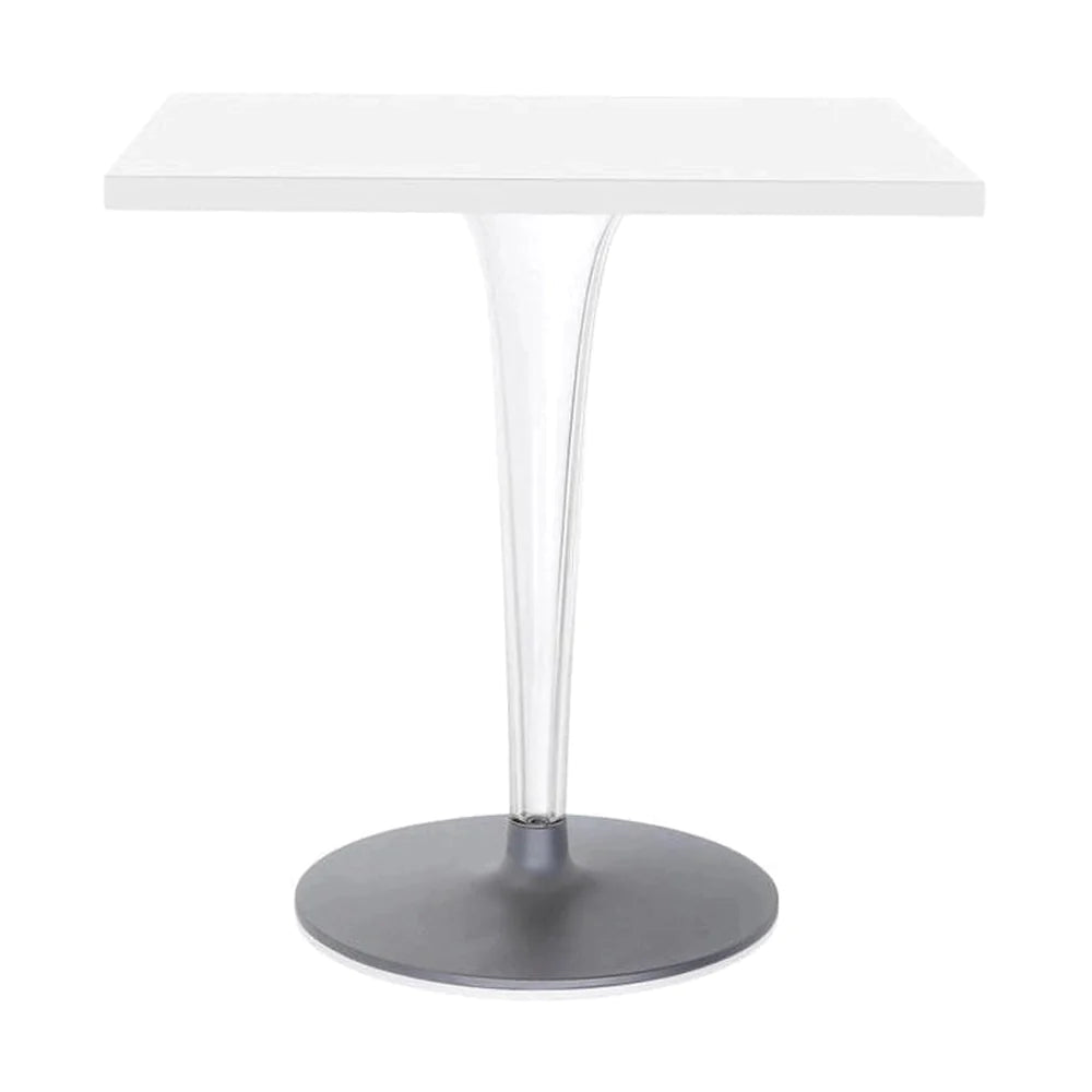 Kartell Top Top Table Square With Round Base 70x70 Cm, White