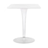 Table supérieure Kartell par Dr. Yes Square avec une base ronde 60x60 cm, blanc